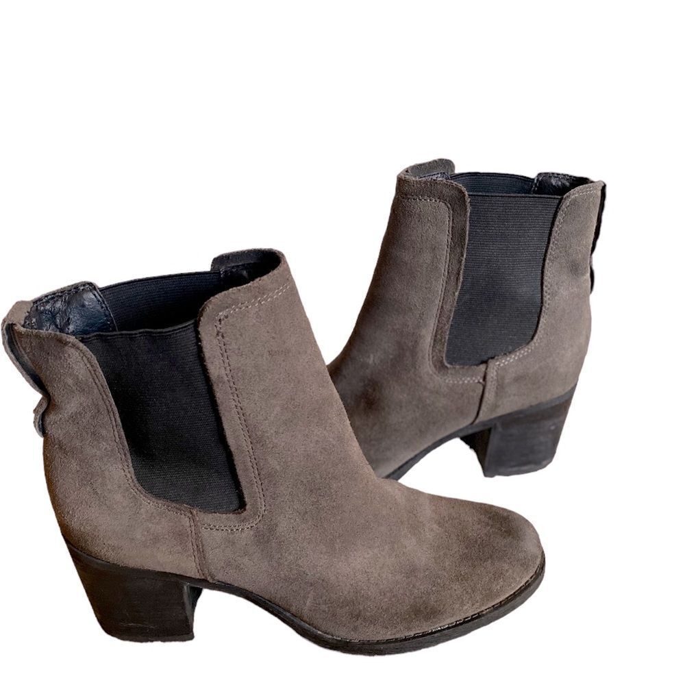 Sam Edelman Women's Gray Chunk Heel Chelsea Boots Size 7.5